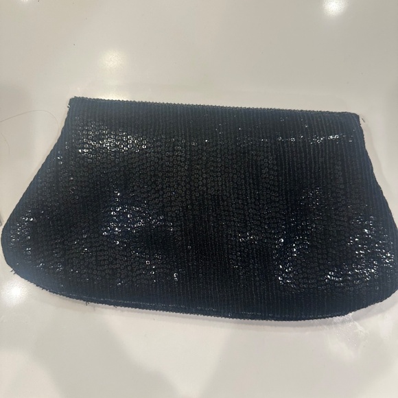Lauren Merkin Black Sequin Clutch - Envelope Style Formal/Party Wear - Picture 2 of 5